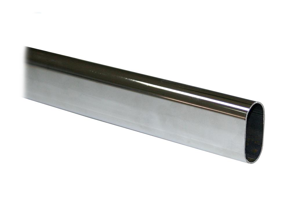 Штанга продольная овальная 30x15x0.7мм, L=2.35м, хром