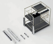 Реш.емкость 2-х ур. многофункц-я ChampagneRose 400мм H495мм,  с напр-ми, шампань