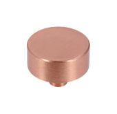 Ручка-кнопка D33мм без насечек, шлифованная медь