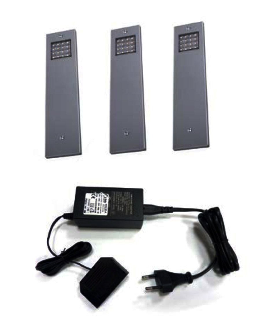 К-т из 3-х накл.cвет-ков Moderna,трансф.6W,6 вых-в.,мат.хром