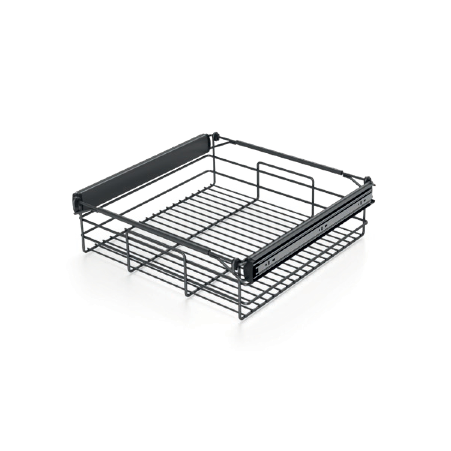 Решётчатая выкатная ёмкость для белья L=450-600мм с амортизатором, антрацит