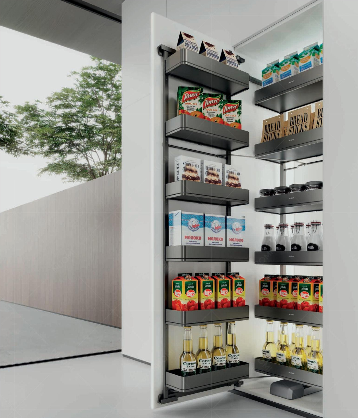 К-т полок для пятиуровневого пов.-выд.механизма LAMBO в шкаф 600мм, H1430мм, т-серый