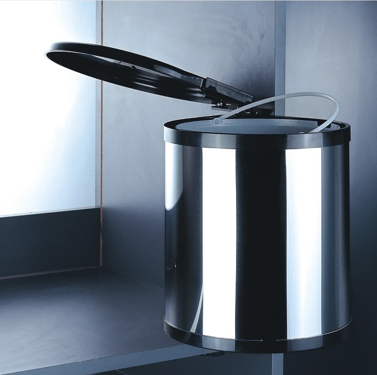 Ведро для мусора V8л, нержавеющая сталь