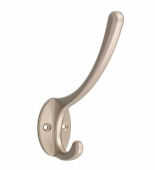 Крючок двухрожковый H=117мм, сатиновый никель