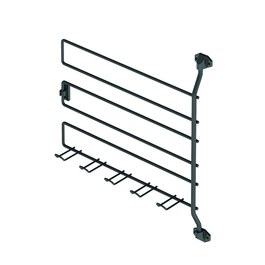 Поворотный держатель для галстуков и ремней, крепл. справа, 350х50х350мм, антрацит