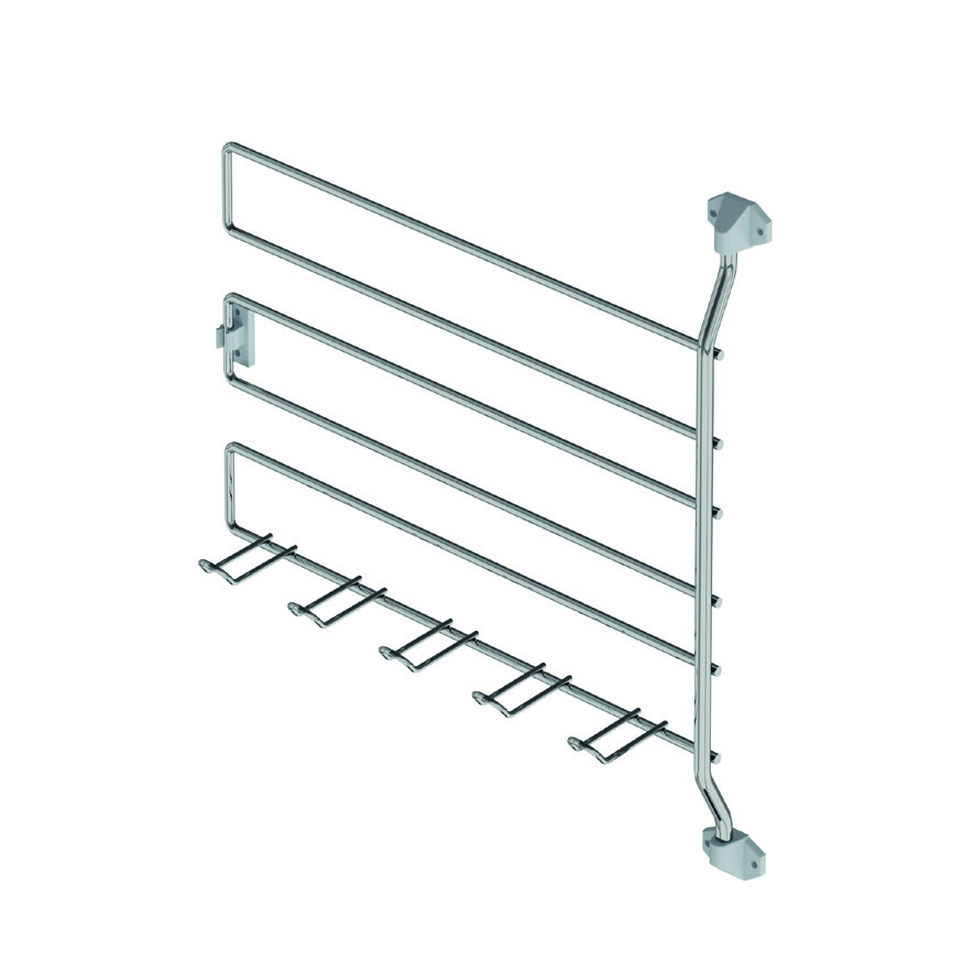 Поворотный держатель для галстуков и ремней, крепл. справа, 350х50х350мм, хром