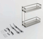 2х-ур. бутылочница ChampagneRose 150мм, H480мм, с напр-ми (креп. слева), шампань