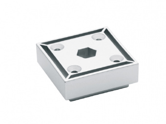 Опора декоративная квадр.,пласт.h43х170х170мм, хром матовый