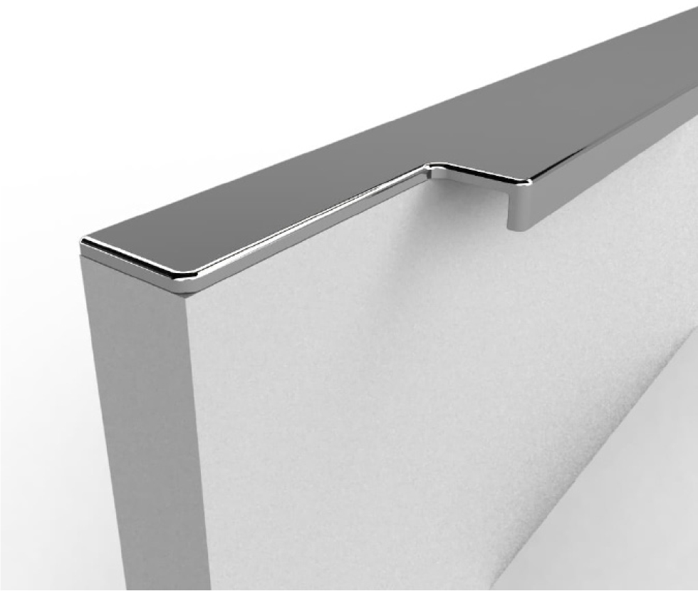 Ручка врезная в торец фасада 1196мм, хром