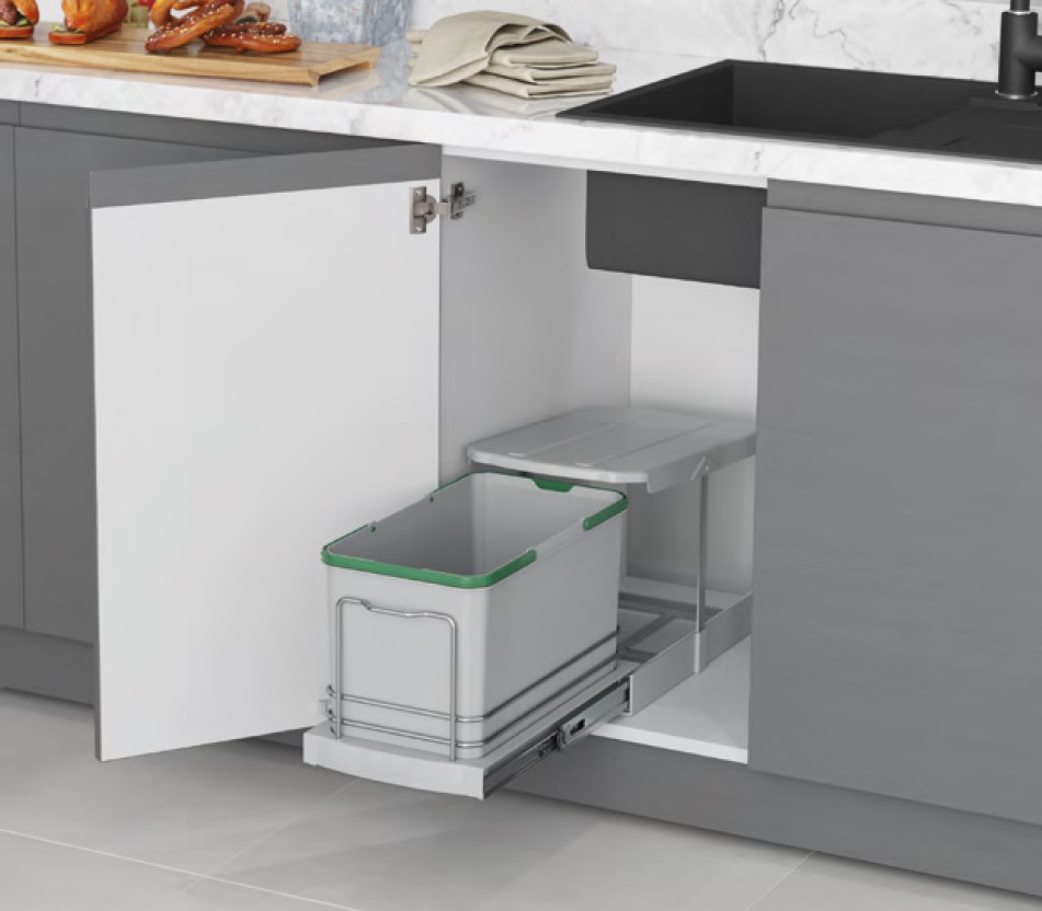 Ведро прямоугольное д/мусора на телеск.напр. V16, H300мм, 260х440мм, серый