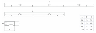 Ручка-скоба L=320/1100мм, матовая темная бронза