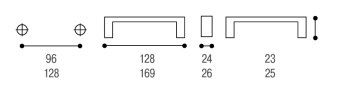 Ручка-скоба L=96мм, бронза
