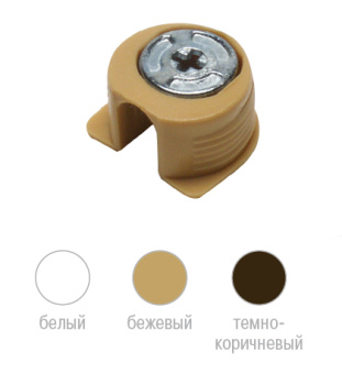 Стяжка эксцентриковая для полок, темно-коричневая