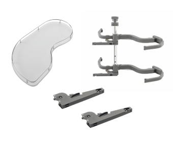 FlyMoon V3 Galaxy левый д/фасада 450мм с 2-мя полками, с амортизатором, белый/хром