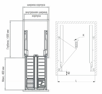 2х-ур. многофункц-я емкость LAMBO 300мм H543мм с напр-ми, т.-серый