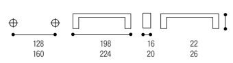 Ручка-скоба L=128мм, никель сатиновый